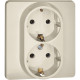 Розетка двойная с заземлением - Legrand/Daccord Inspiria - без шторок в сборе 16А 250В винтовые зажимы - слоновая кость