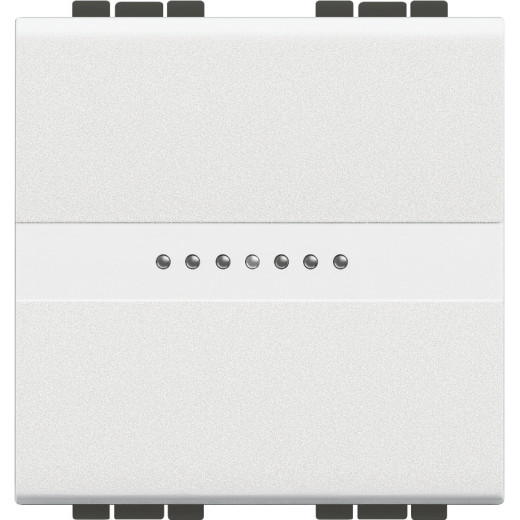 Livinglight. Переключатель аксиальный одноклавишный 10А 250В. Автоматические клеммы. 2 модуля. Цвет Белый