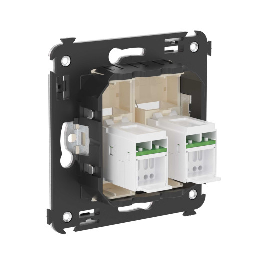 Компьютерная розетка RJ-45 в стену, кат.6А двойная, Avanti, ванильная дымка