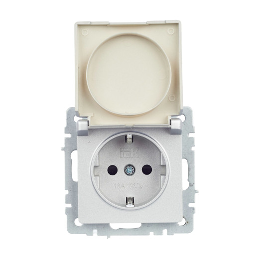 BRITE Роз. с з/к/ш с кр. 16А IP44 РСбш10-3-44-БрА алюм. IEK