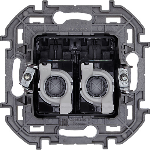 Розетка компьютерная двойная RJ45 категория 5e UTP - Legrand/Daccord Inspiria - антрацит