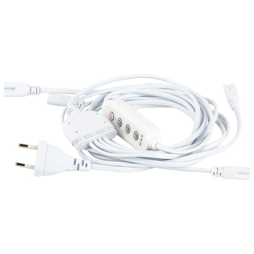 Разветвитель сетевой для линейных светильников ЭРА 4х IEC C5 3pin+timer на 4 точки с таймером 4, 8, 12H 2 м