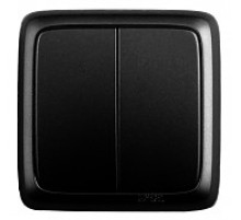 HEGEL ВА10-153-08 Черный Выключатель открытой установки, двухклавишный, с изолирующей пластиной