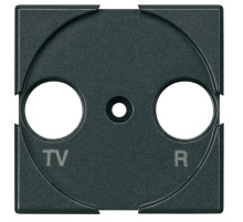 BT Axolute Антрацит Панель лицевая для розеток TV + FM.