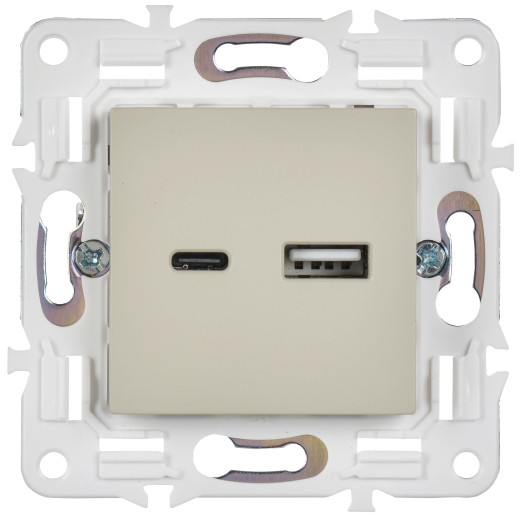 SKANDY Роз. USB A+C 18Вт SK-R13B беж. IEK