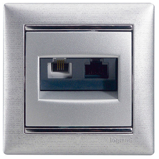 Рамка 1 пост - Legrand Valena - алюминий матовый