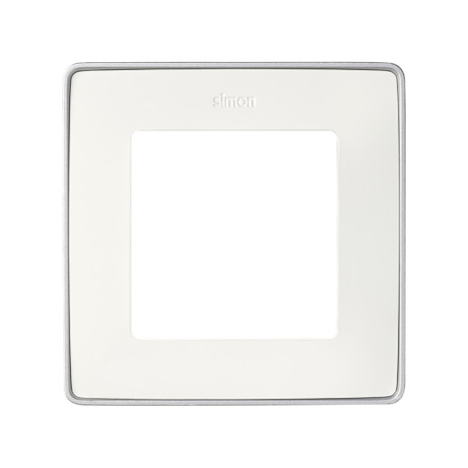 Simon 82 Detail Рамка, 1 пост, белый, основание алюминий