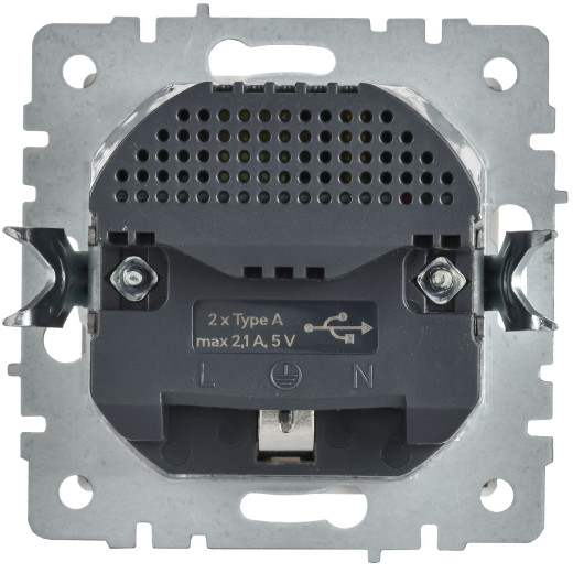 BRITE Роз. с з/к/ш 16А с USB A+A 2,1А РЮш10-1-БрАБ а/б IEK