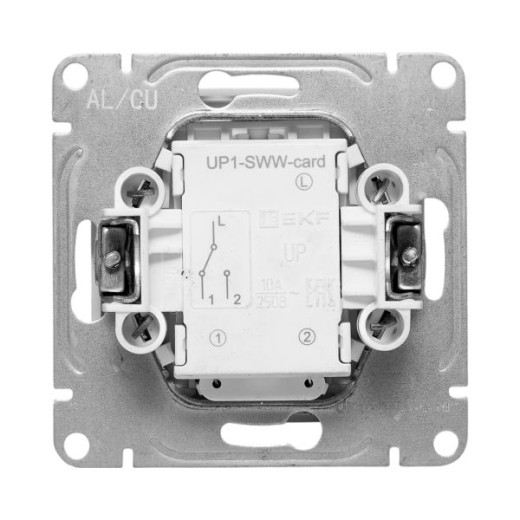 Механизм выключателя, карточный, с подсветкой, белый Эпика EKF