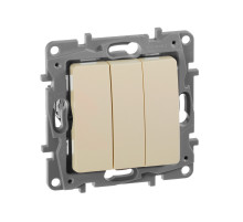 Legrand Etika Слоновая кость Выключатель 3-кл,10А 250В, винтовые зажимы.