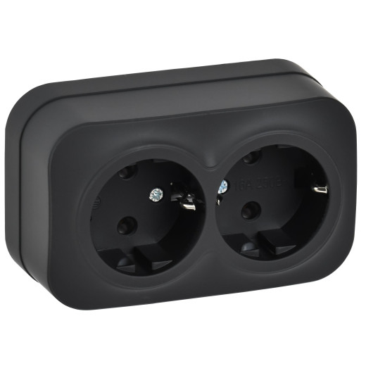 GLORY Роз. 2-я с з/к без з/ш о/у 16А РС22-3-ХЧм черн. м. IEK