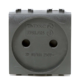 DKC Brava Электрическая розетка, без заземления, со шторками, черная, 2 мод.