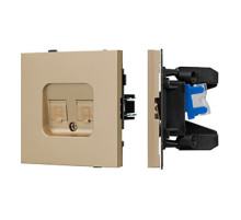 Arlight Механизм компьютерной розетки двойной SCT-TENDO-MPC2-SFPL-GD (RJ-45, CAT6) (-)