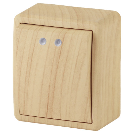 Выключатель ЭРА Эксперт 11-1202-11 с подсветкой 10АХ-250В IP20 ОУ сосна