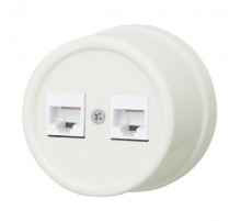 BIRONI Лизетта Пластик Cлоновая кость Розетка 2-ая RJ45