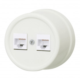 BIRONI Лизетта Пластик Cлоновая кость Розетка 2-ая RJ45