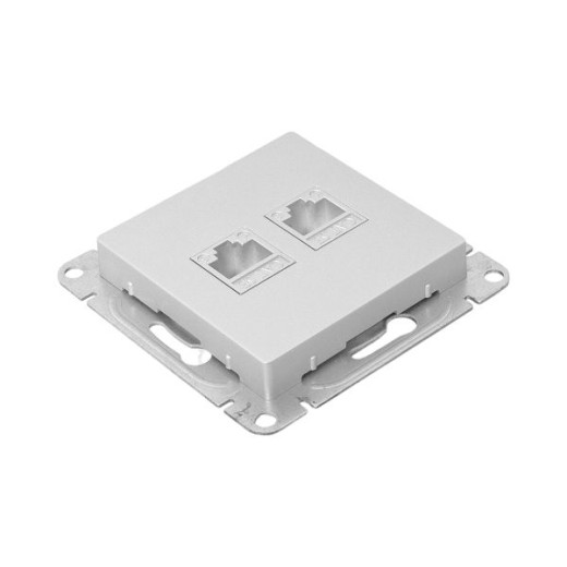 Механизм розетки RJ45 (cat5), алюминий Эпика EKF