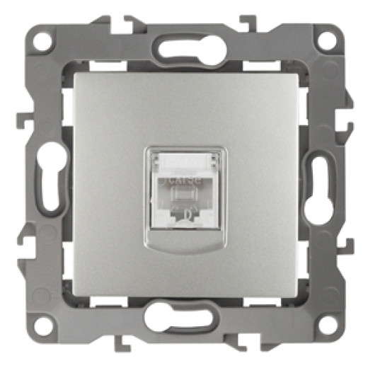 Розетка ЭРА Серия 12 12-3107-03 информационная RJ45 IP20 алюминий