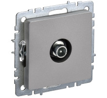 IEK BRITE BASE Сталь Розетка TV прох РТВ10-0-БрС