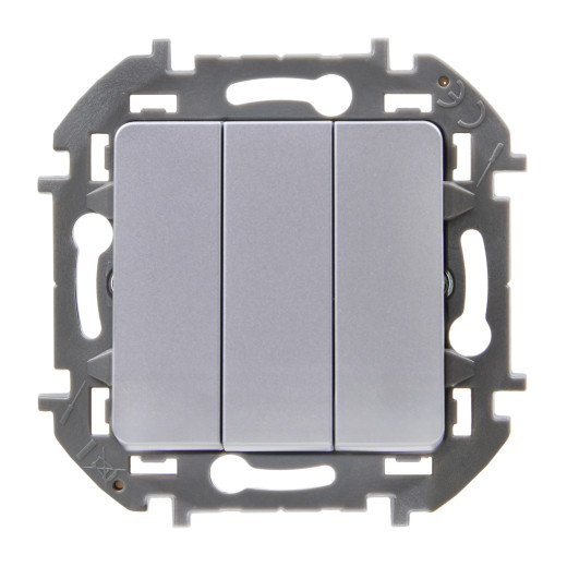 Выключатель трёхклавишный - Legrand/Daccord Inspiria - 10АХ 250В винтовые зажимы - алюминий