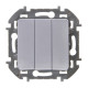 Выключатель трёхклавишный - Legrand/Daccord Inspiria - 10АХ 250В винтовые зажимы - алюминий
