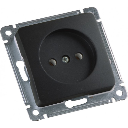 РС16-401-08 Розетка скрытой установки, одноместная, механизм, цвет черный