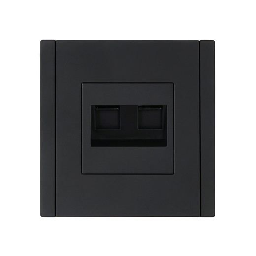 FORTE&PIANO Роз. двойная RJ11+RJ45 кат.5E FP135 чер. IEK