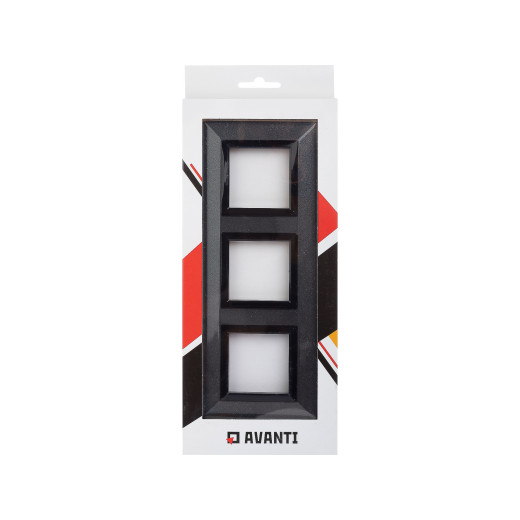 Рамка из металла 3 поста (6 мод.), Avanti, темно-серая