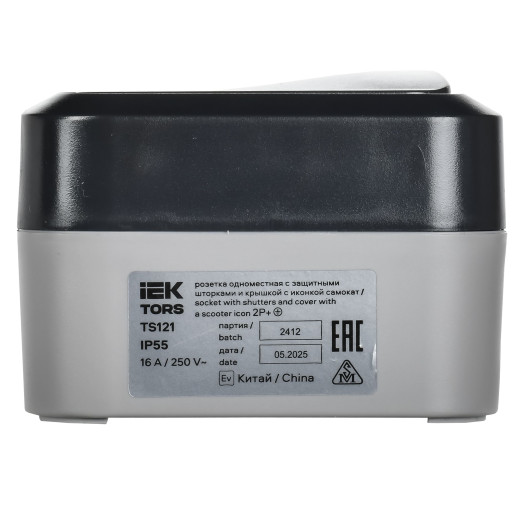 TORS Роз. 1-я с з/к кр с ик. самок 16А IP55 TS121 графит IEK