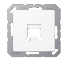 JUNG A Flow/A 550 Белый матовый Kрышка для 1-го разъема, без видимого винта, подпружиненная шторка