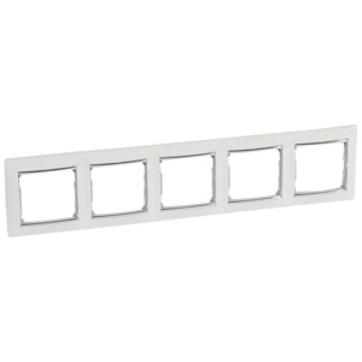 Рамка 5 постов - Legrand Valena - белый/серебряный штрих