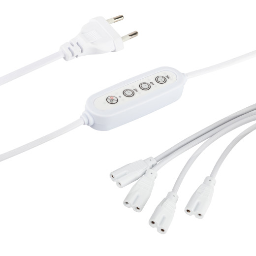 Разветвитель сетевой для линейных светильников ЭРА 4х IEC C7 2pin+timer на 4 точки с таймером 4, 8, 12H 2 м
