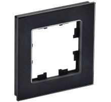 IEK BRITE DECOR Черный глянец стекло Рамка 1-м РУ-1-2-БрЧ