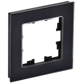 IEK BRITE DECOR Черный глянец стекло Рамка 1-м РУ-1-2-БрЧ
