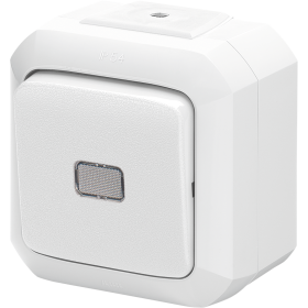 ABB Variant+ Белый Переключатель одноклавишный с прозрачной линзой, IP54