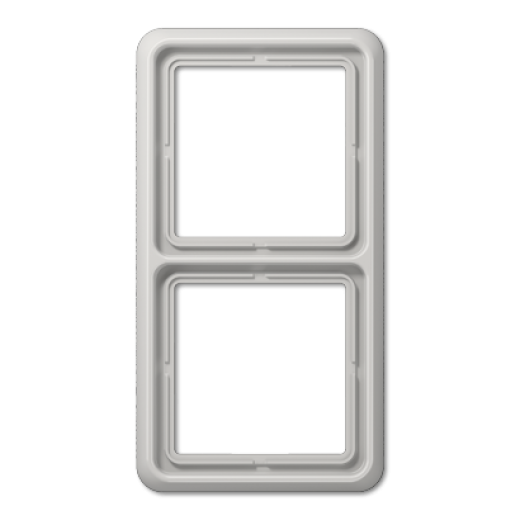 Рамка для вертикальной и горизонтальной установки ударопрочная, 2-кратная, светло-серая