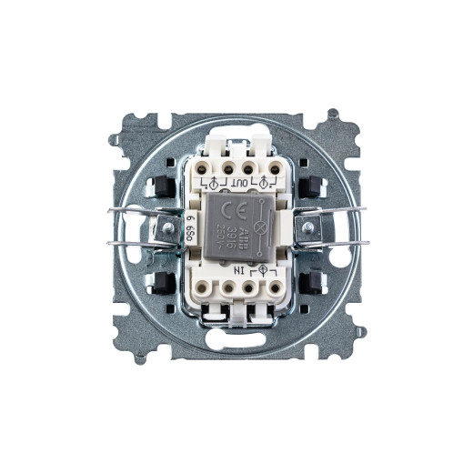 Переключатель одноклавишный с подсветкой ABB Levit ориентационная серебро / дымчатый чёрный