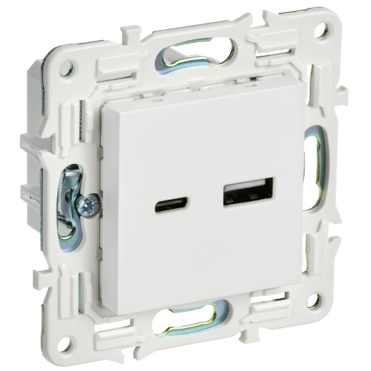 SKANDY Роз. USB A+C 18Вт SK-R13W арк. бел. IEK