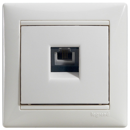 Розетка телефонная RJ11 - Legrand Valena - белый