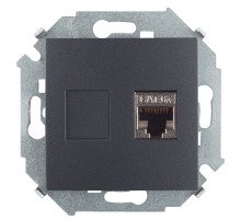 Simon 15 Графит Розетка компьютерная RJ45 кат.6A (АМР, FTP)
