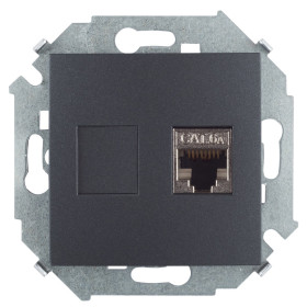 Simon 15 Графит Розетка компьютерная RJ45 кат.6A (АМР, FTP)