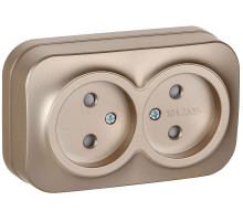 IEK GLORY Роз. 2-я без з/к с з/ш о/у 10А РСш22-2-ХШм шам. м.