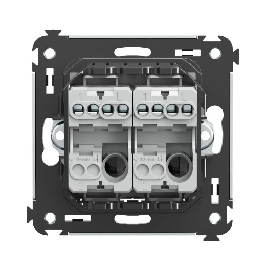 Кнопка двухклавишная в стену, Avanti, черный квадрат