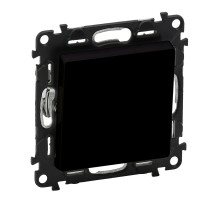Legrand Valena LIFE Black. Переключатель 10АХ 250В с лицевой панелью. Безвинтовые зажимы. Антрацит..