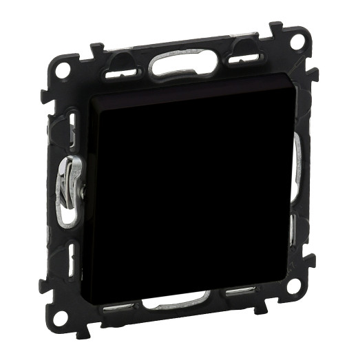 Valena LIFE. Переключатель 10АХ 250В с лицевой панелью. Безвинтовые зажимы. Антрацит.