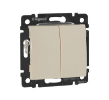 Legrand Valena Крем Выключатель 2-клавишный.