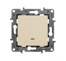 Legrand Etika Слоновая кость Выключатель 1-клавишный с подсветкой, 10А, Винтовые клеммы.