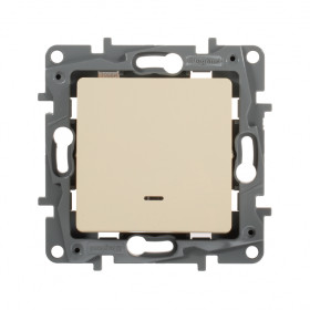Legrand Etika Слоновая кость Выключатель 1-клавишный с подсветкой, 10А, Винтовые клеммы.