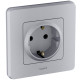 Розетка с заземлением - Legrand/Daccord Inspiria - без шторок 16А 250В винтовые зажимы - алюминий
