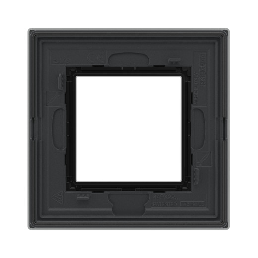 Рамка из натурального стекла 1 пост (2 мод.), Avanti, черная